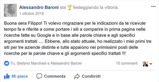 testimonianza alessandro baroni